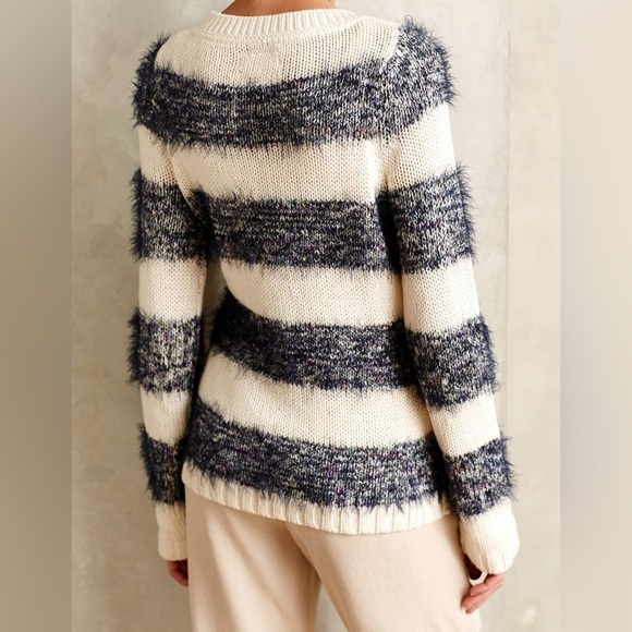 Anthropologie Tabitha Eyelash Knitted Stripe Sweater - Picture 8 of 9